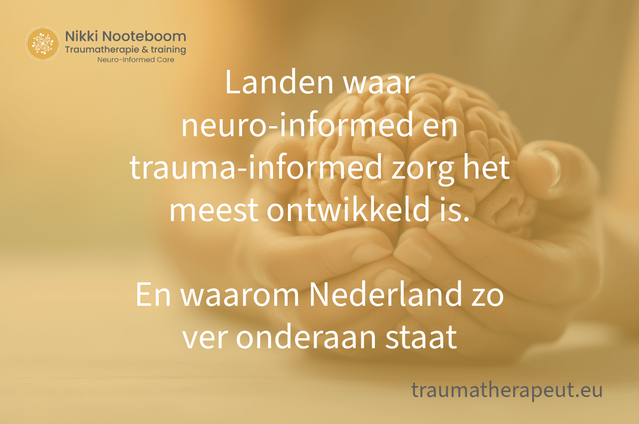 handen die een brein vasthouden voor het artikel over vergelijkingen tussen landen mbt traumazorg