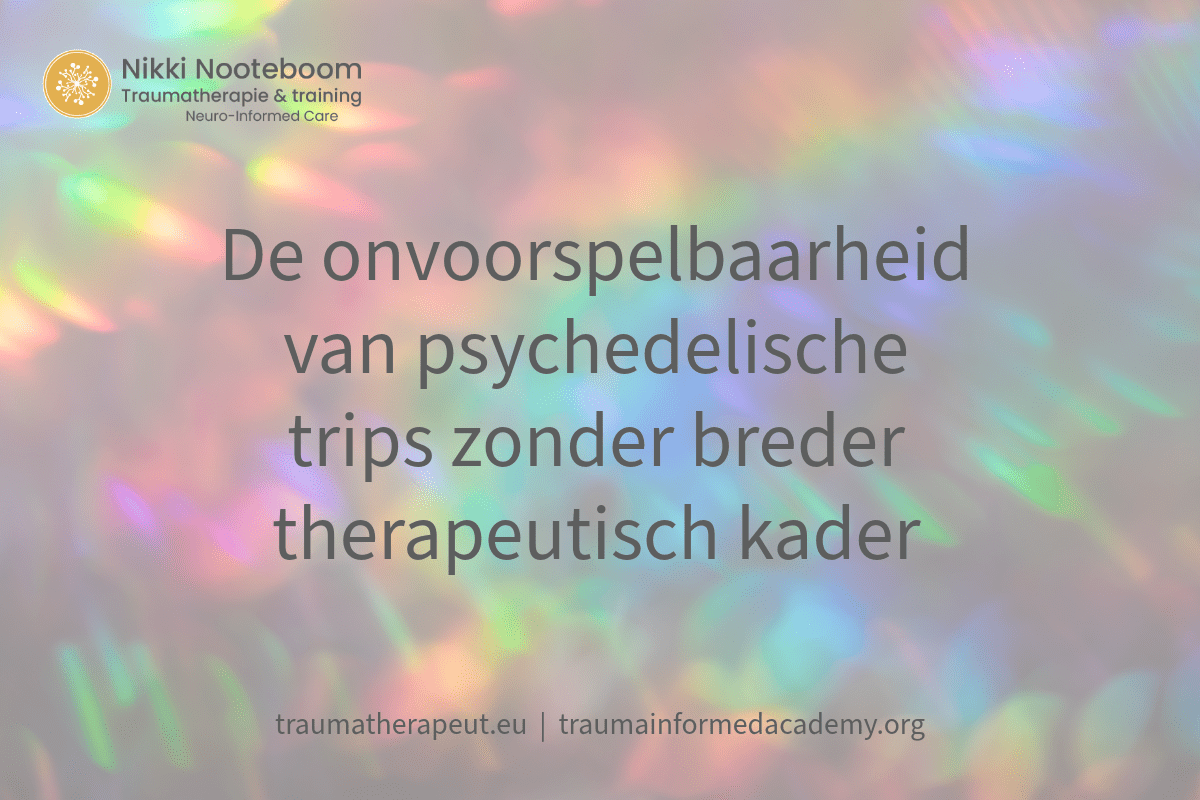 psychedelische kleuren om aan te geven dat het over trips gaat